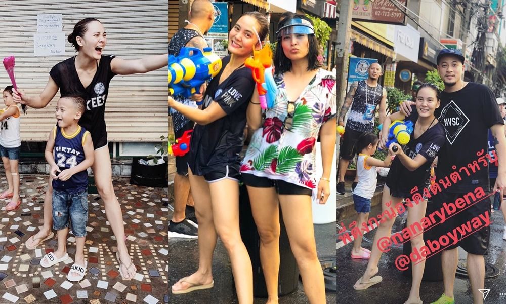 เจนี่-นานา-เวย์-น้องบีน่า-น้องบรู๊คลิน เล่นน้ำย่านทองหล่อ